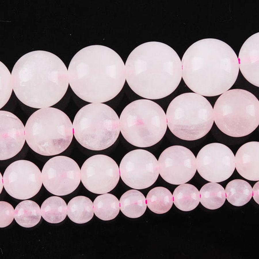 WOJIAER 6 8 10 12mm Rose Quartz Natural Stone Round Ball Loos Spacer Beads DIY Jewelry Earrings Making BY915-image-776566586