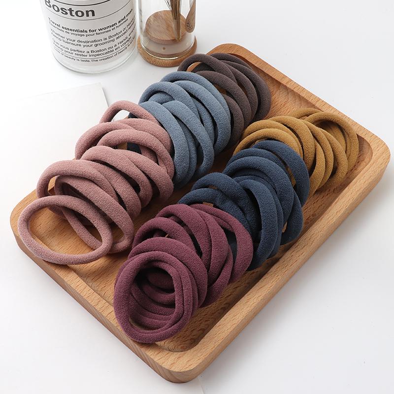 

Hair Accessories 50pcs Girls Solid Color Big Rubber Band Ponytail Holder Gum Headwear Elastic Bands Korean Girl Ornaments, Slivery;white