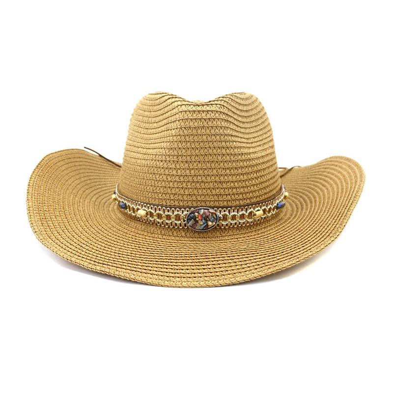 

Cloches Fashion Sun Hat Casual Summer Shade Anti UVstraw Jazz Hats Man And Woman Western Cowboy Unisex Mens Denim Women, As pic