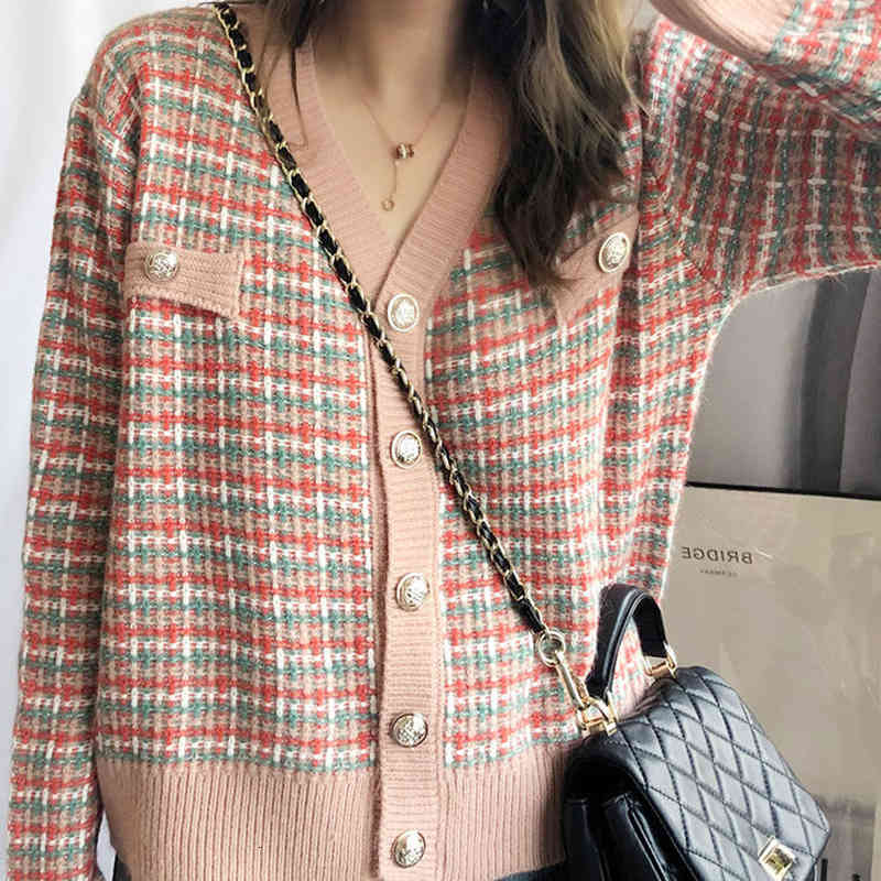 

Women's Sweaters sweater plaid long sleeve, plain vintage T151, 1# shoe box