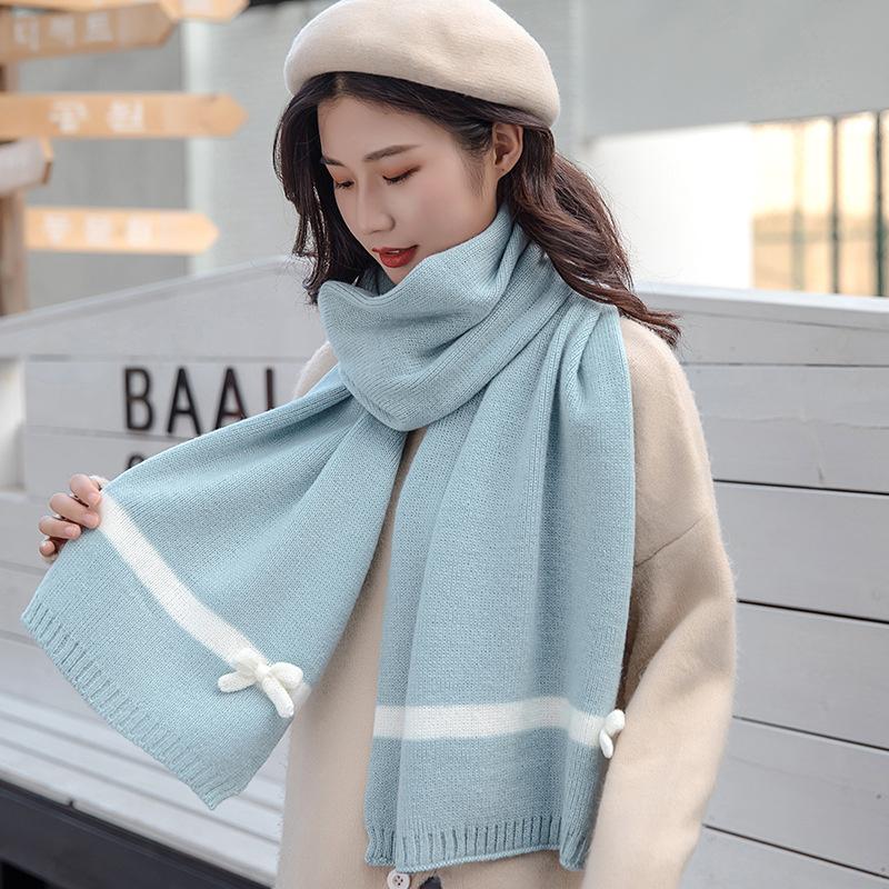 

Scarves Women Solid Cashmere Lady Winter Thicken Warm Soft Pashmina Shawls Wraps Female Knitted Long Scarf