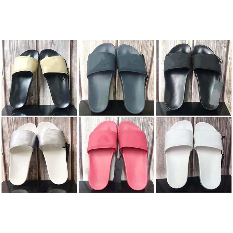 

2021 Fashion Mens Womens Summer Sandals Beach Slippers Flip Flops Loafers Blue White Red Black White Gold Silvery Slides Slippers Sandal