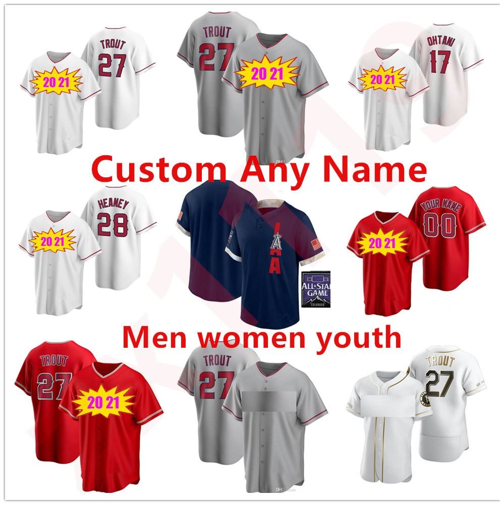 

2021 Los Angeles Men Women youth All-Star Game Baseball Jersey 27 Mike Trout 17 Shohei Ohtani 6 Anthony Rendon 7 Zack Cozart Jerseys Angel, Blue;black