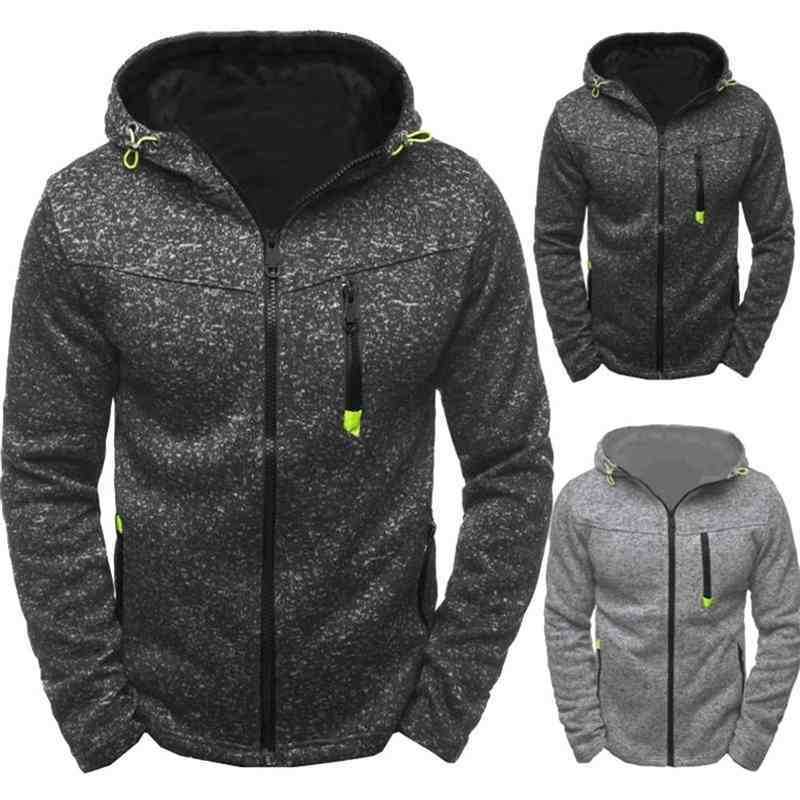 

Thick Fur Windbreaker Sport Autumn Winter Warm Thickened Jacket Men Zipper Sweatshirt Hoodies Coat, Light gray