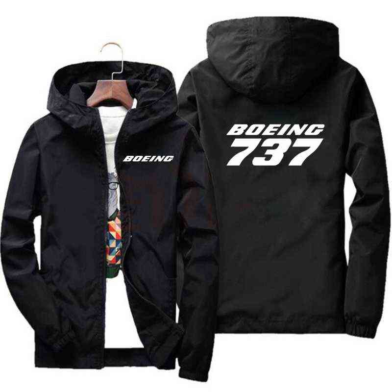 

New Mens Hoodies Boeing 737 Print Man Coat Casual Jogging Thin Jacket Harajuku Zipper Sweatshirts