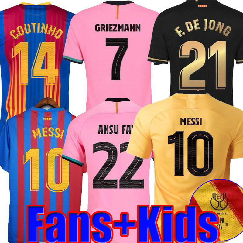 

2021 BARCA Soccer Jersey 21 22 barcelona Copa del Rey final DEST football shirts messi ANSU FATI GRIEZMANN DEJONG COUTINHO Camiseta de futbol Men Kids Kit uniform, Away kids