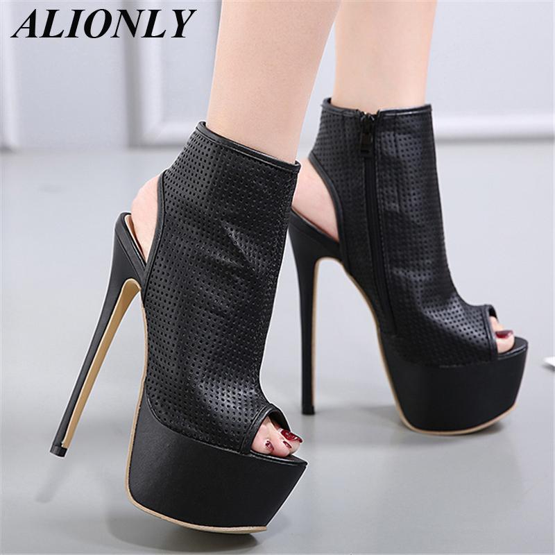 

Sandals ALIONLY Fashion For Women 2021 Summer Pumps Shoes Peep Toe Cut-Outs Sexy High Heels Gladiator, Black