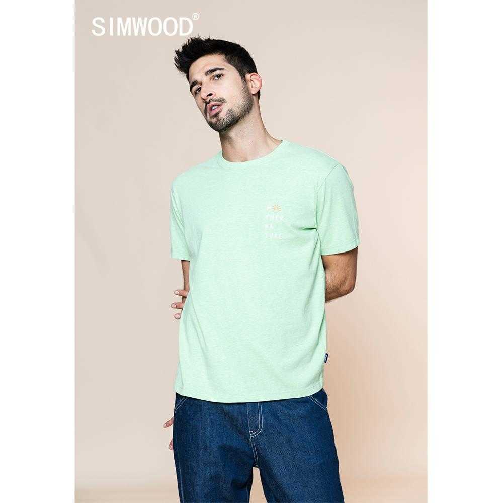 

summer t-shirt men letter print soft 210g 100% cotton top comfortable breathable tee plus size brand clothing 210629, Deep floral blue