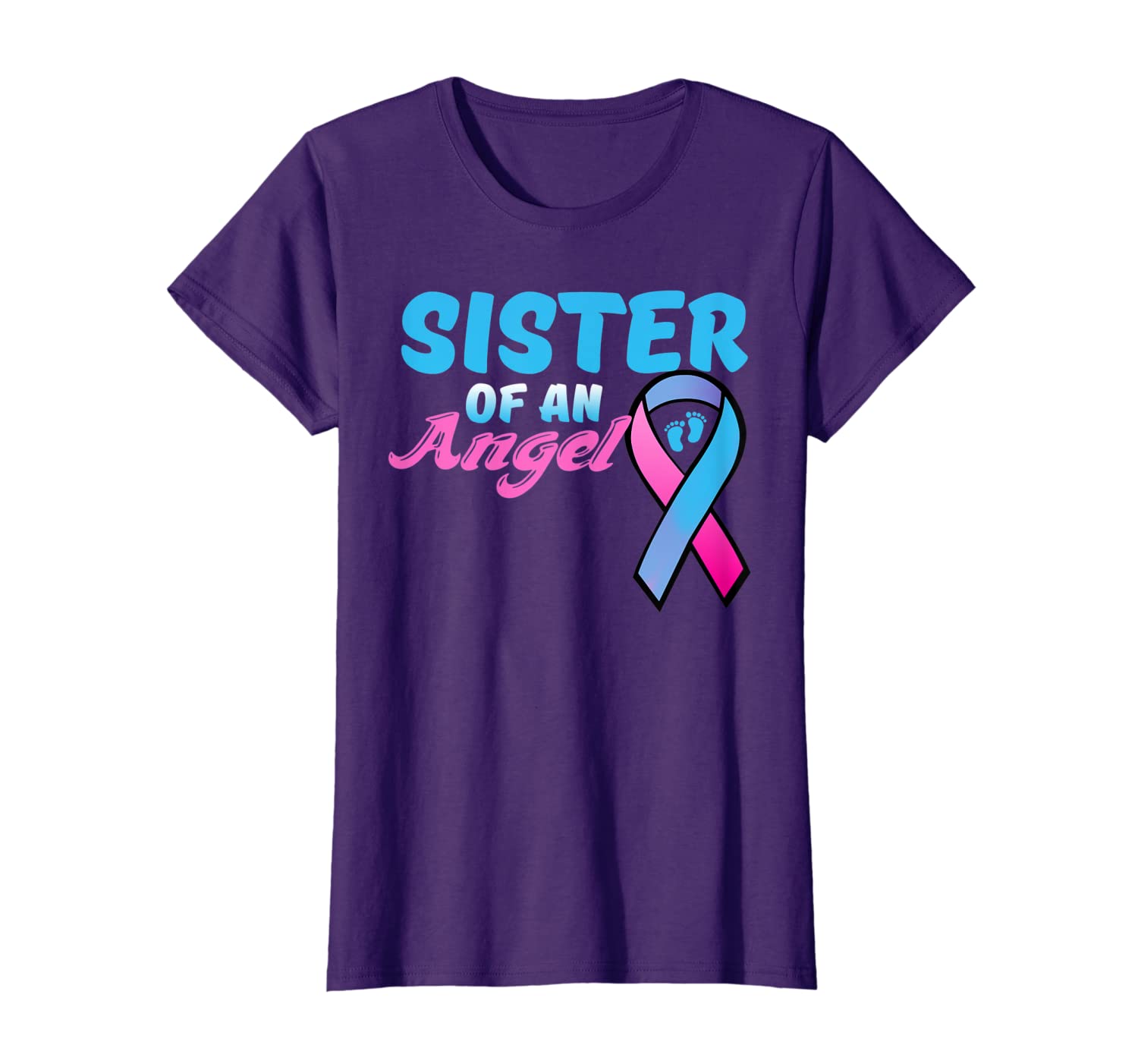 

Sister Of An Angel BabySister Infant Loss Shirt, White;black