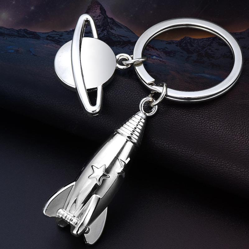 

Keychains Men Hip-hop 3D Metal Rocket Pendant Key Chain Car Space Astronaut Keychain Universe Stars Ring Boys Jewelery Llaveros Gift