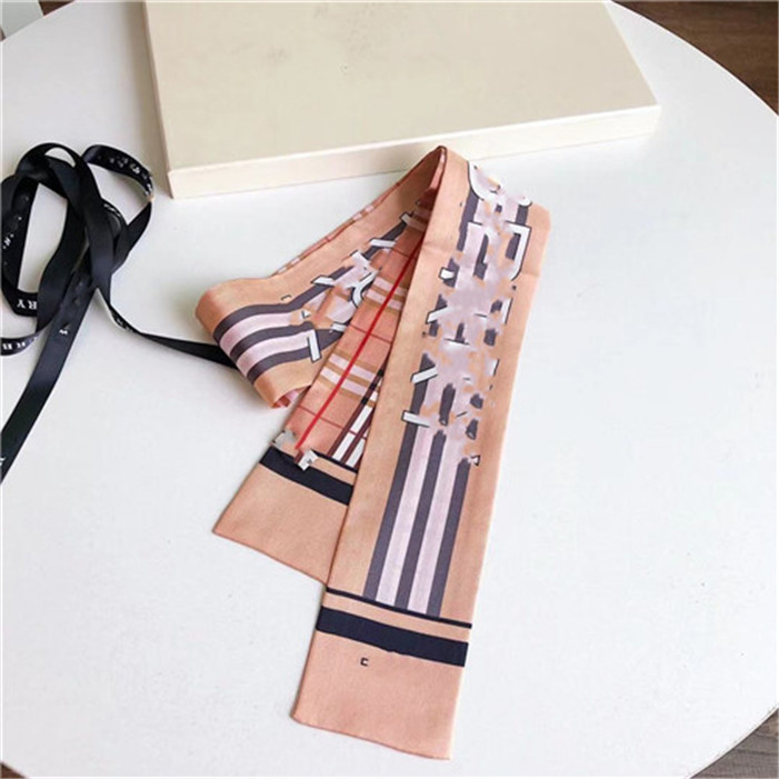

2021Classic 100% Silk brown scarf for Women New Spring Design Chain Style Long ring Scarves Scarfs Wrap With Tag Shawls for best gift, Blue;gray
