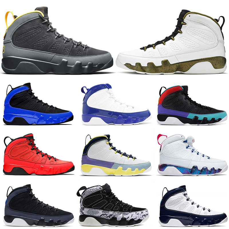 

2021 Newest Mens Womens Basketball Shoes 9 9s IX Jumpman 2021 Statue Motorboat Jones Change The World Univeristy Gold Racer Blue Space Jam Trainers Sneakers Size 40-47, Color#19 gold reflective 40-47