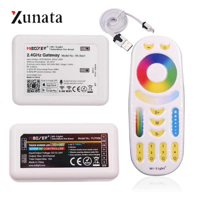 

Mi Light Wifi Ibox RGBWW RGB + CCT Controller Color Temperature Adjustable Led Dimmer 4 Zones RGBW RF Remote Group Controllers