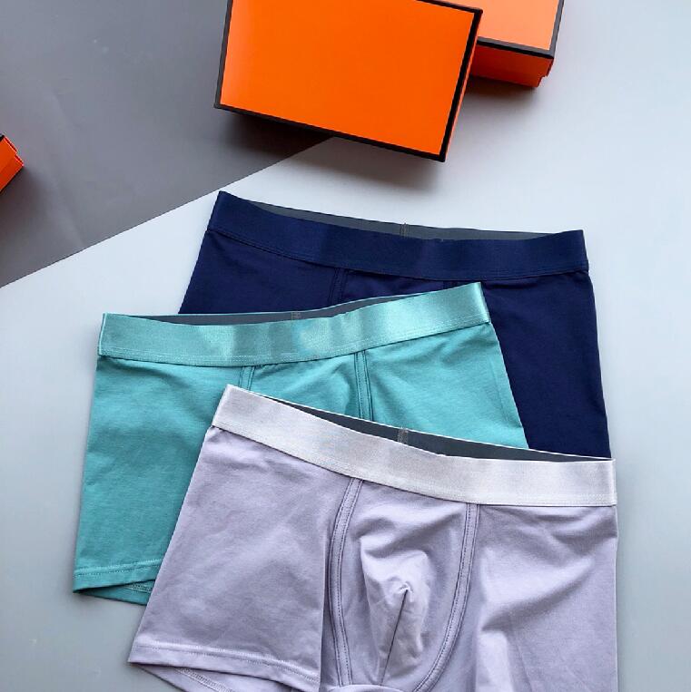 

Size -3XL Designer Cotton Men's Underpants Letters H Printed Elastic Breathable Underwear Boxers Antibacterial Briefs Male, Black+yellow+dark blue