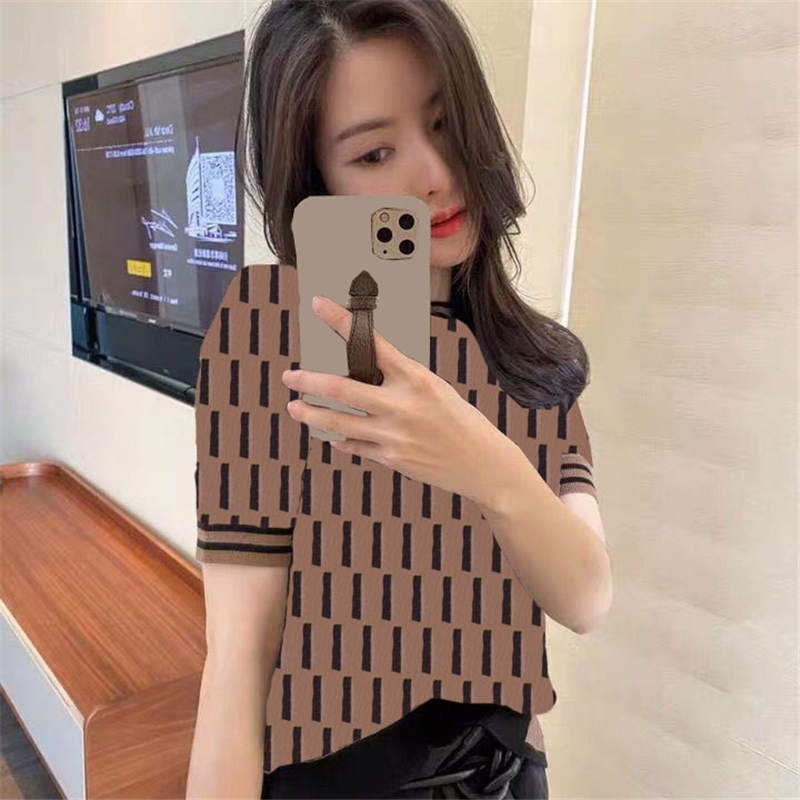 

Womens Knits T Shirts Tops Fashion Classic Letter Women Clothing Summer Short Sleeve Casual Ladies Tshirt, Pink