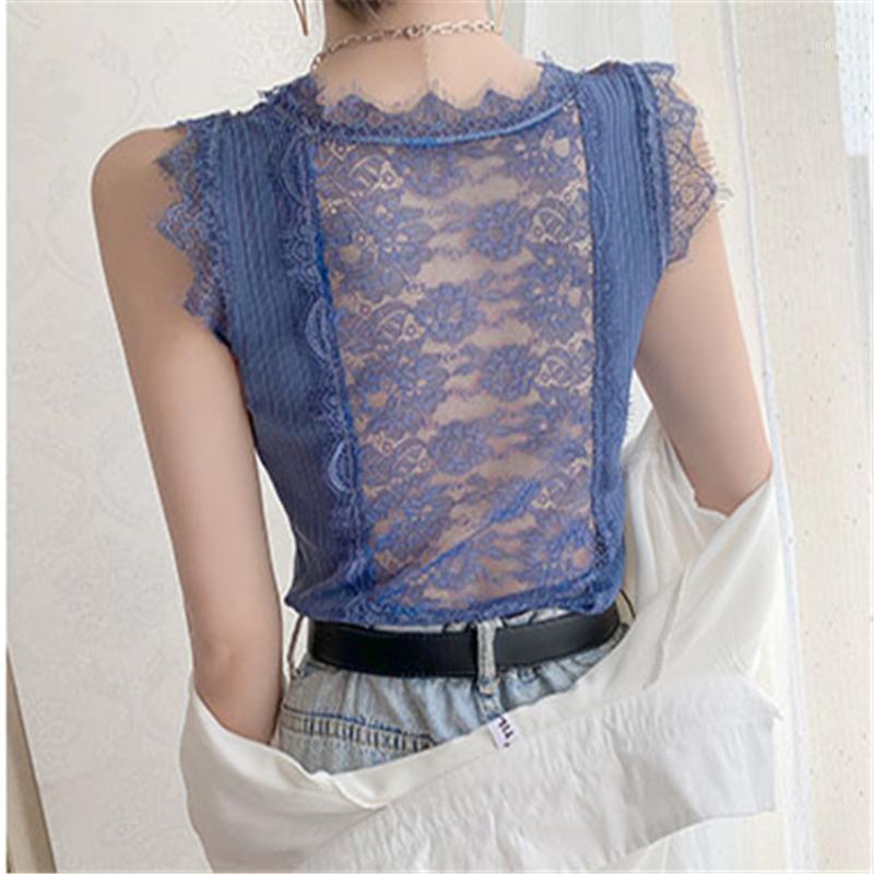 

Fashion Sexy Women Hollow Out Vest Solid Lace Tank Big Size Summer Outfits Lady Sleeveles Tops Slim Tanks Bottomings WZ1344 Camisoles &, Black