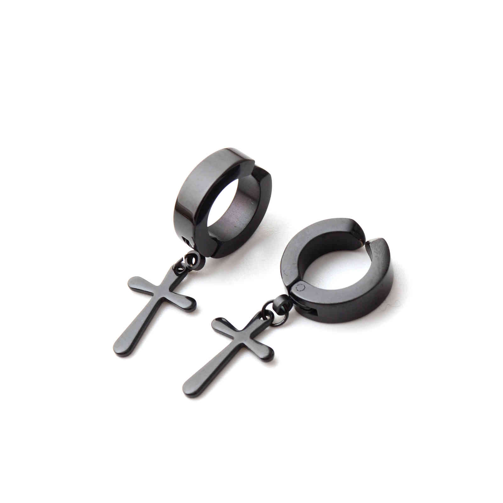 

Korean stars Stainless steel stud earrings earring whole cross ear clip