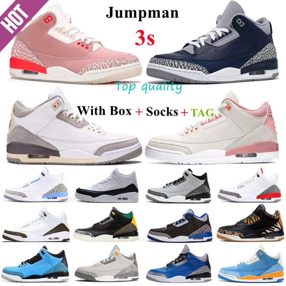 

2021 Men Jumpman 3 Basketball Shoes 3s UNC Black White Mens Fragment Knicks Rivals Fire Red III Cement Court Trainers Sneakers