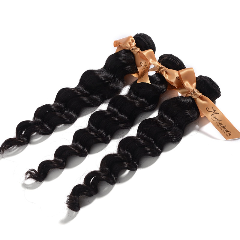 

10A Brazilian Virgin Loose Wave 3 Bundles With 4* 4 Or 13*4 Lace Closure Natural Color 100% Unprocessed MOCHA human Hair Extensions