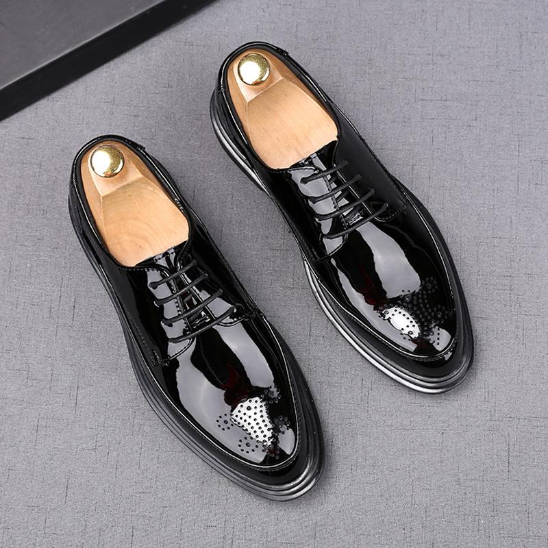 

Casual Mens Royal Bullock Flat Formal Oxfords Wedding Evening Dress Shoes Sapato Social Masculino, Black