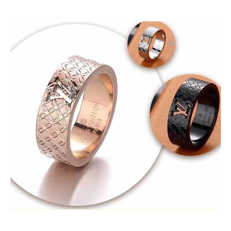 

Letter Hollow Carved Couple Ring