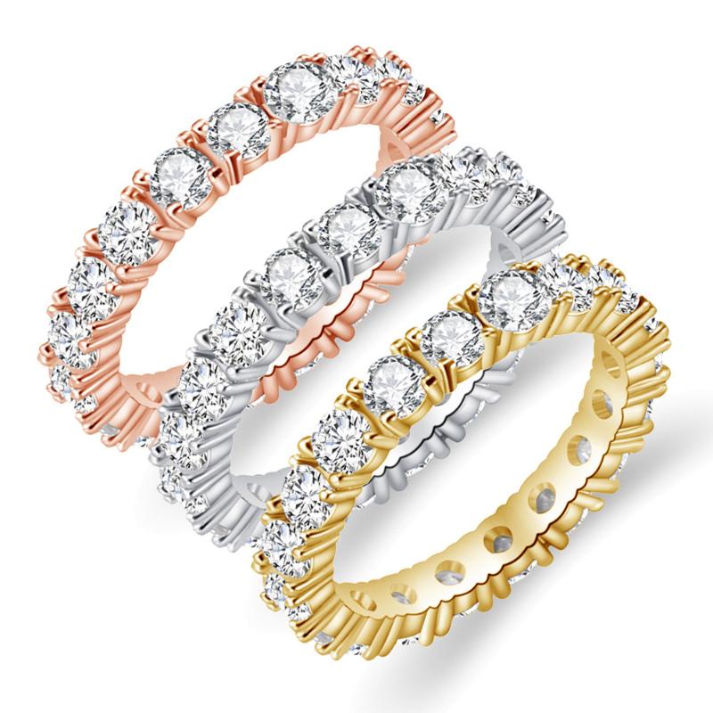 

Wedding Rings Engagement For Women Exquisite Personality Cubic Zirconia 3 Color Party Gift Fashion Jewelry KBR076, Slivery;golden