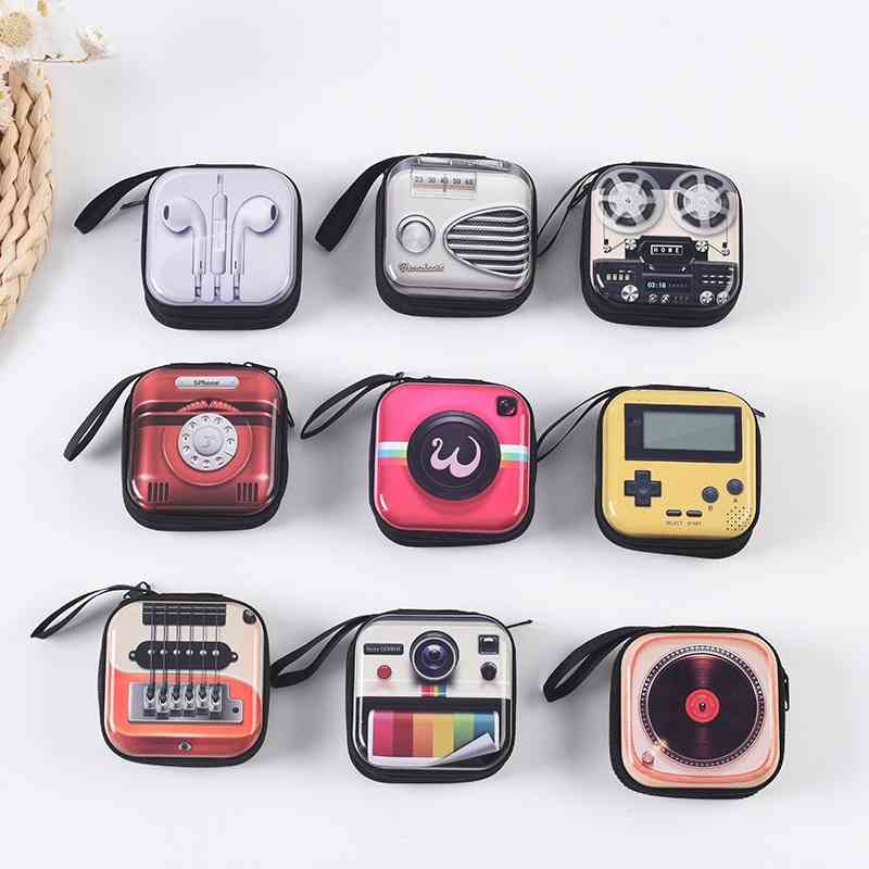 

Creative tinplate tape zero wallet cartoon key coin headset storage bag, Style 1