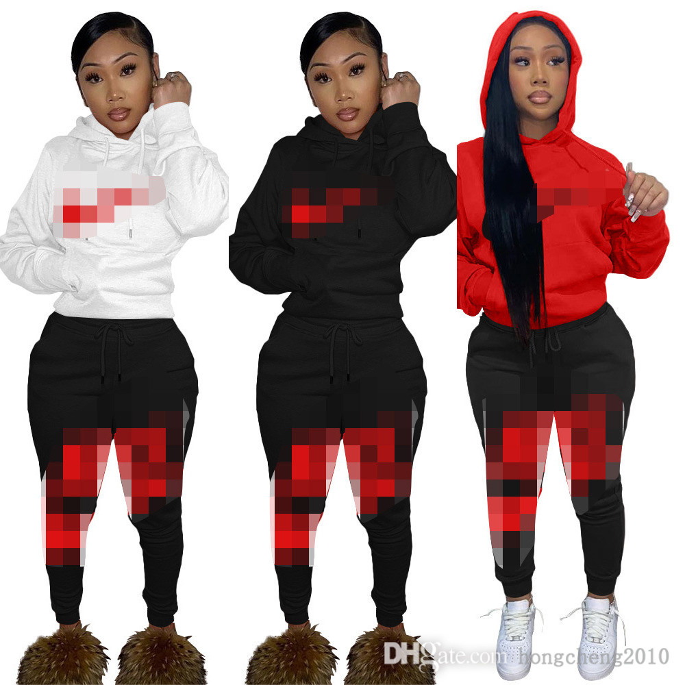 

Women Tracksuits Fashion Long Sleeve Hoodies Sweatpants Outfits Leisure Couples Sweatsuit To Put Logo On it Two Pieces Jogger Set, White
