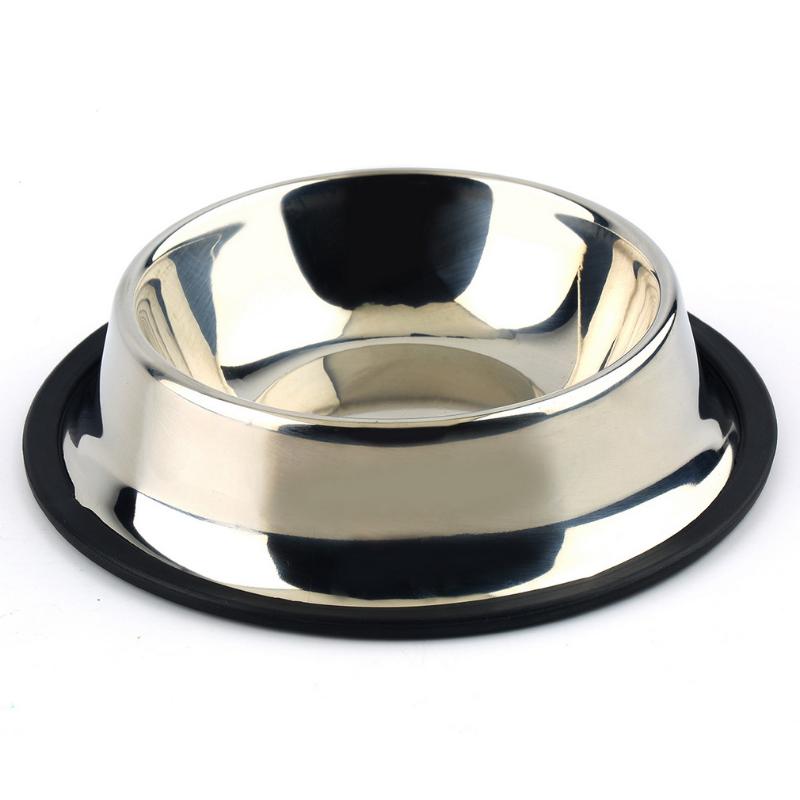 

Dog Bowls & Feeders 1 Pc Stainless Steel Standard Pet Puppy Cat Food Or Drink Water Bowl Dish With An Effective Skid-resistance Rustproof