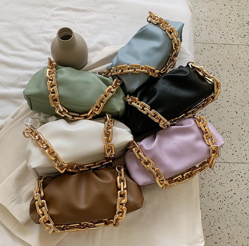 

2021 Designer Hand Bags Soft Leather Women Purse Hight Quality Metal Chain Fashion Design for Wedding, Party, Bridesmaid Dress Purses HandBag, Sky blue