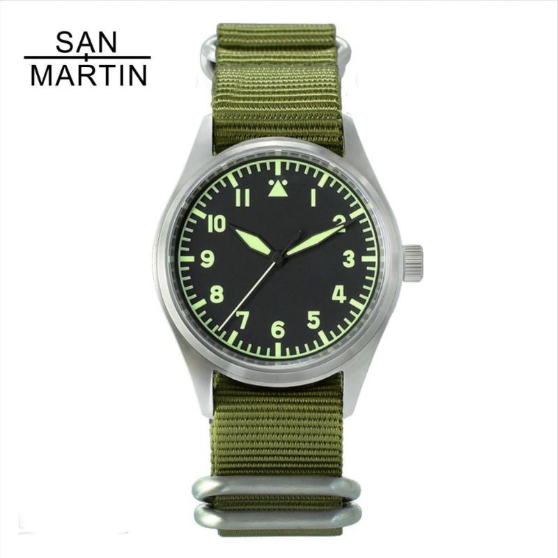 

Wristwatches San Martin Fashion Women Men Watch Stainlss Steel 200m Water Resistant Quartz Movement Wristwatch Sapphire Glass, Model 5