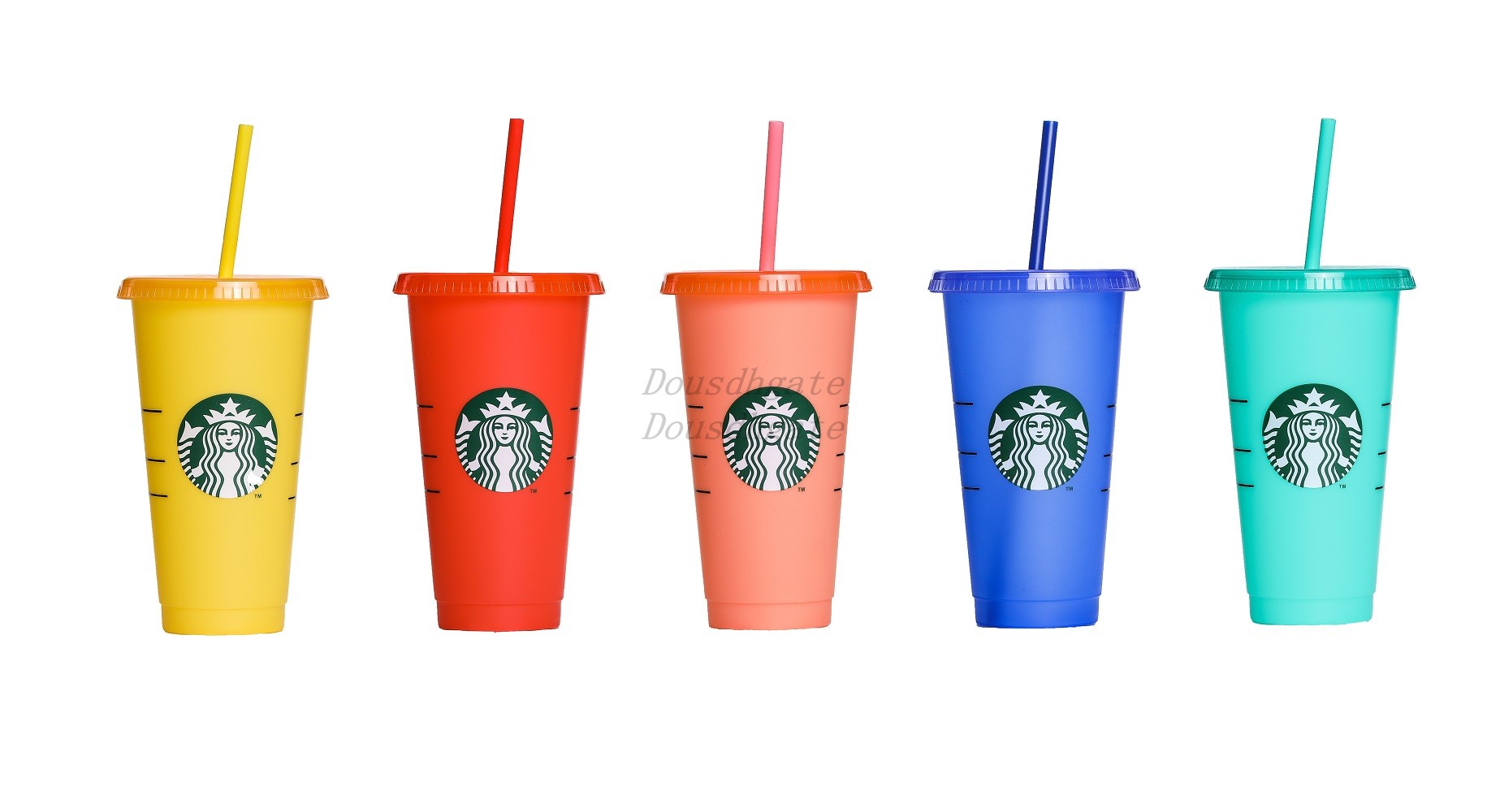 

24oz Starbucks Color Changing Tumblers Mugs Plastic Drinking Juice With Lip And Straw Magic Coffee Cups 1, Multi-color