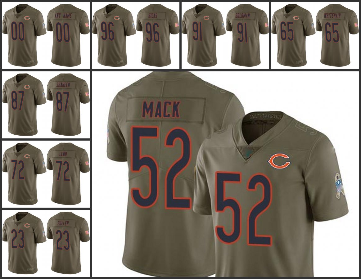 

ChicagoBearsMen #52 Khalil Mack 10 Mitchell Trubisky 23 Kyle Fuller Custom Women Youth Salute to Service Limited Jersey