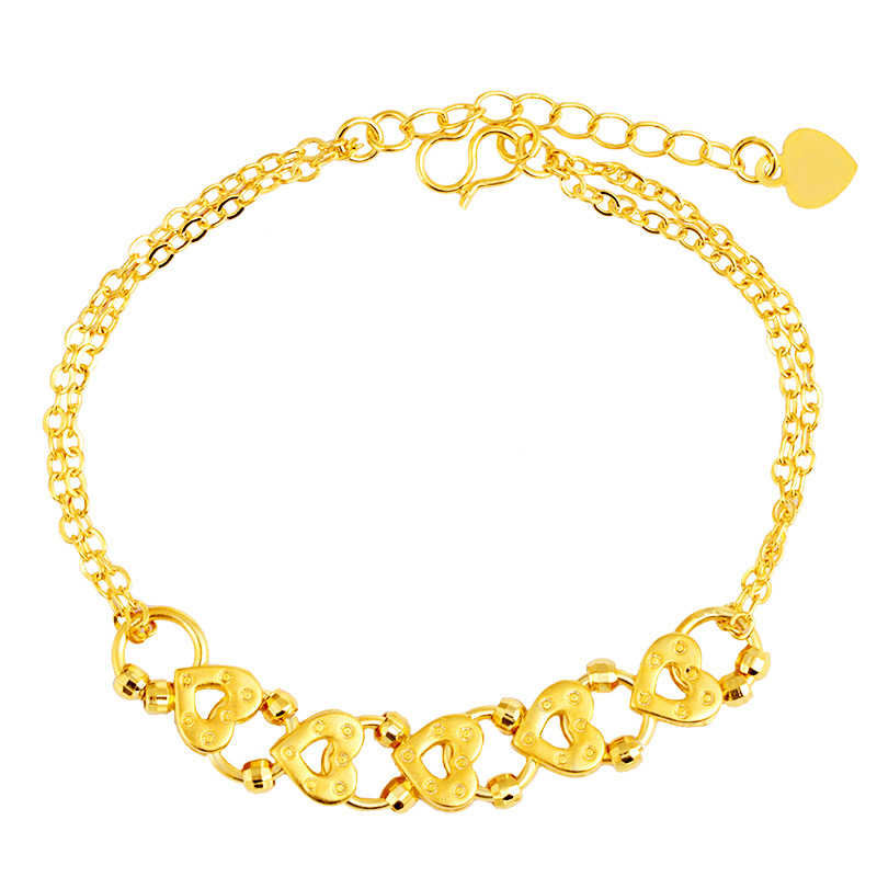 

Women's High quality thickening chains 24k gold plate Charm bracelets NJGB215 fashion wedding gift women yellow gold plated bracelet
