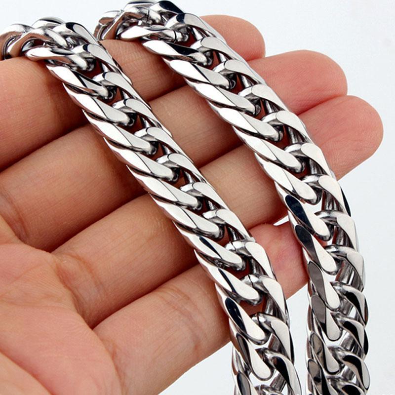 

Chains Men Necklace Stainless Steel Chain Hip Hop Cuban Link Long Jewelry On The Neck Male Accessories Wholesale
