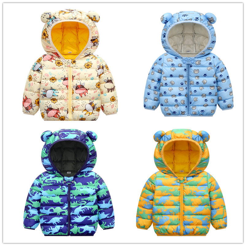 

Childrens Winter Cartoon Down Cotton Padded Jacket Kids Winter Spring Autumn Short Coat Boys Girls Warm Clothes YZ 003, #1