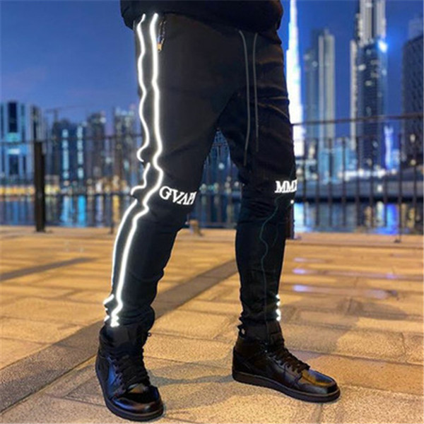 

Mens Sweatpants Jogger Night Running Reflect Light Men S Sports Pant Jogging Casual Color Drawstring Skinny Long Pants Fashion Pencil Elastic, Dark grey
