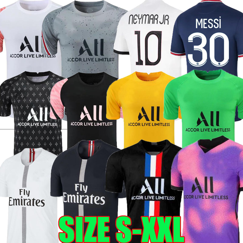 

Player version MESSI 30 NEYMAR PSGMaillots Soccer Jerseys MBAPPE 18 19 20 21 22 uniform enfants Donnarumma goalkeeper football Pre-match training shirtS 3rd 4th, 18 19 4th