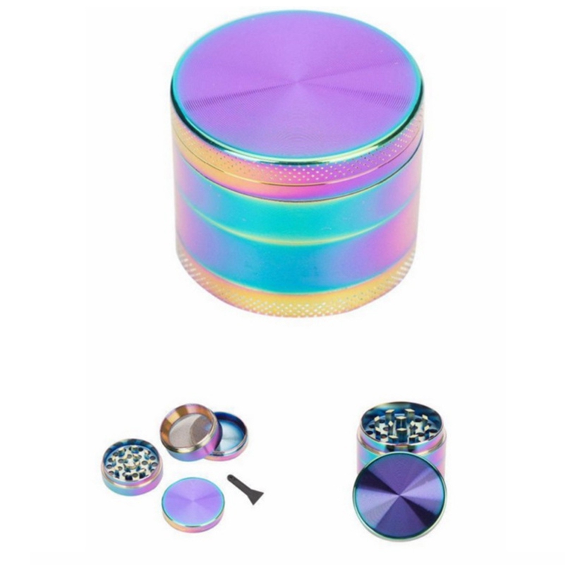 

4 Layers 40mm Dazzle Colour Tobacco Crushers Grinders Ice Blue Metal Zinc Alloy Herb Grinder Rainbow Smoking Accessories LLA553