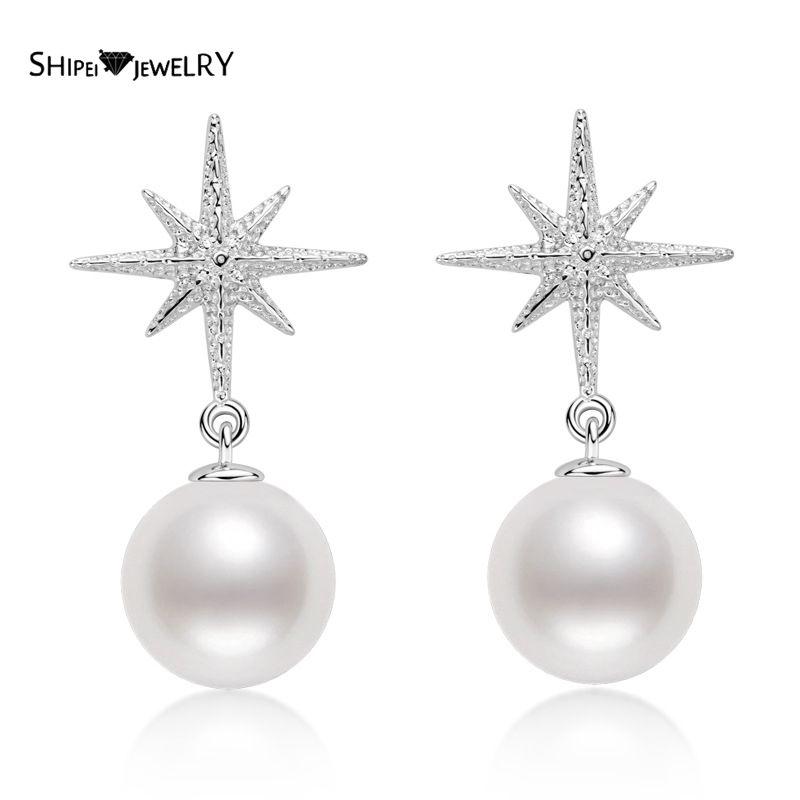 

Dangle & Chandelier Shipei 925 Sterling Silver Pearl Wedding Party Anniversary Classic Drop Earrings Studs For Women Fine Jewelry Gifts Whol