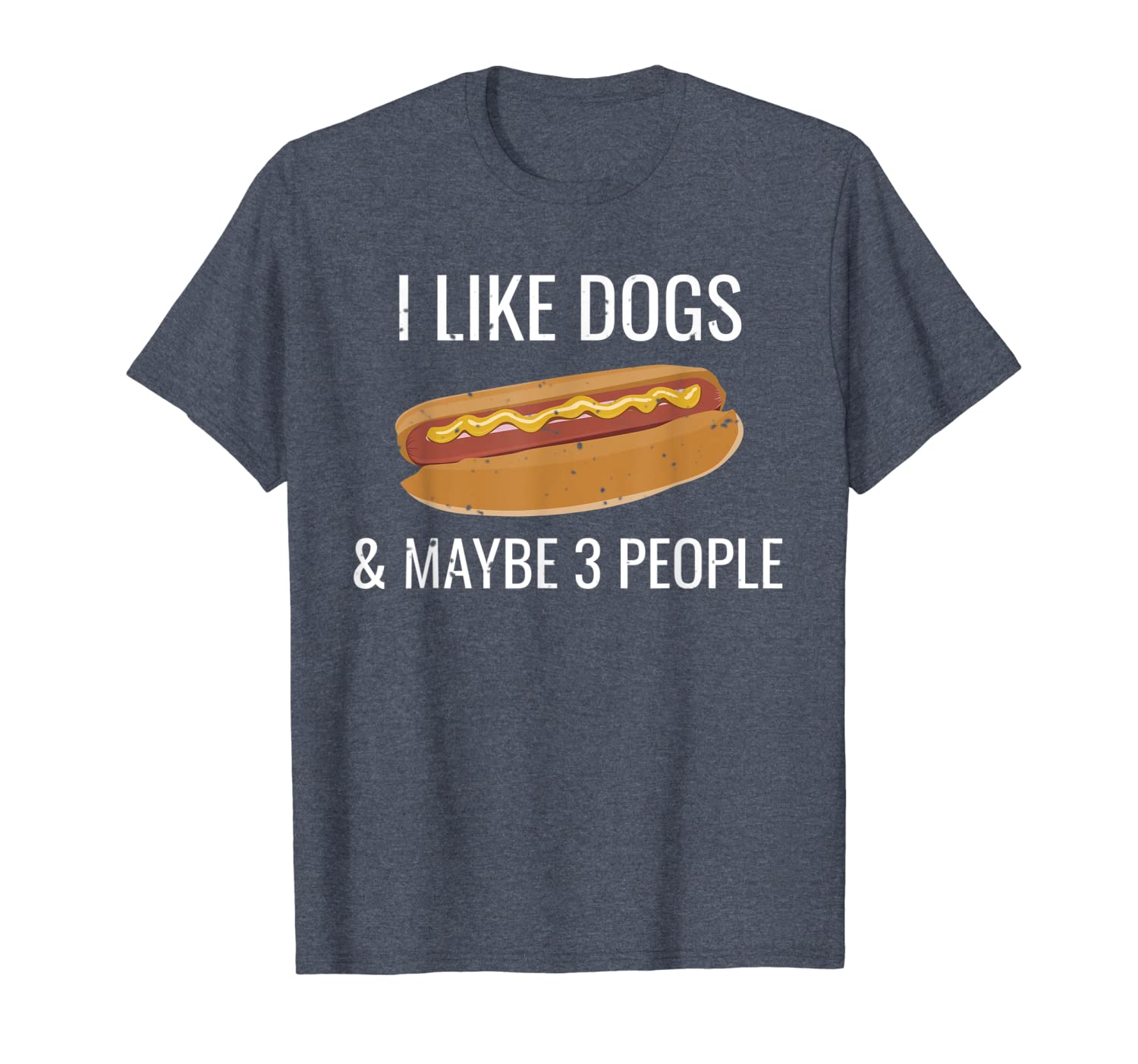 

i like dogs maybe 3 people funny food t-shirt, White;black