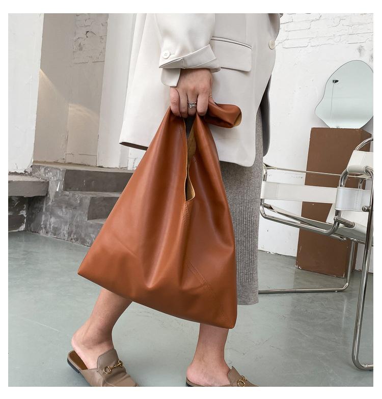 

Evening Bags 2021 Women's Vintage PU Leather With Microfiberleather Tote Hobo Shoulder Bag Handbag Large A4 College School Business, Black