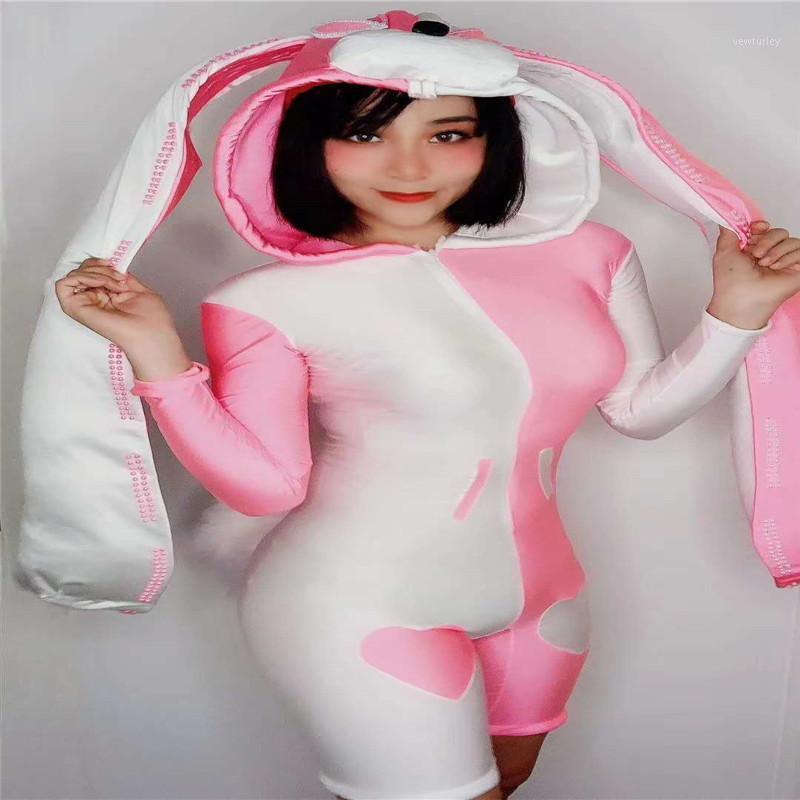 

Party Decoration H75 Tight Elastic Stretched Bodysuit Cosplay Singer Pole Dancer Model PartyRabbit Clothes Costume