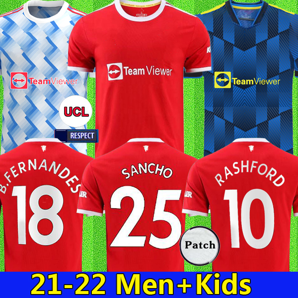 

21 22 Manchester B. FERNANDES Sancho soccer jersey Fans Player Version UNITED CAVANI UTD VAN DE BEEK 2021 2022 RASHFORD football shirt man + kids kit HUMANRACE, Home long