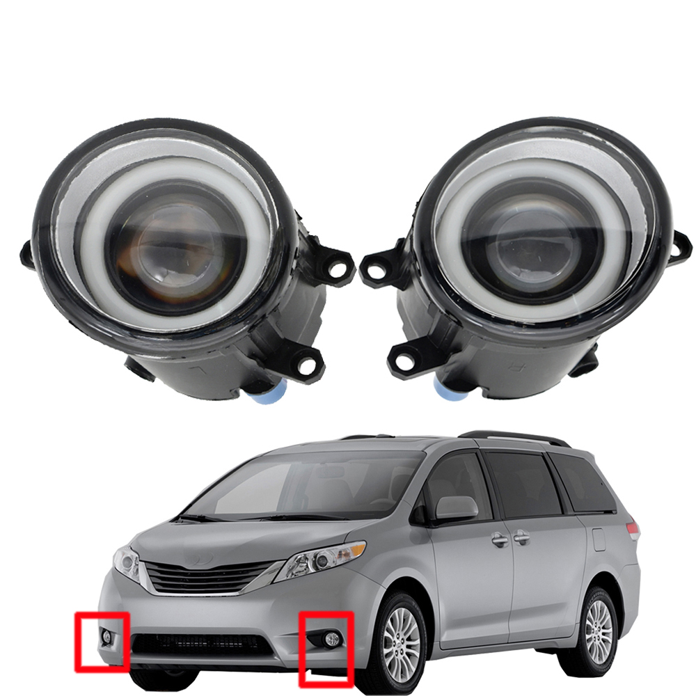 

for Toyota Sienna 2009-2013 2016-2018 fog light LED DRL Car Accessories headlights Styling Lens Angel Eye high quality