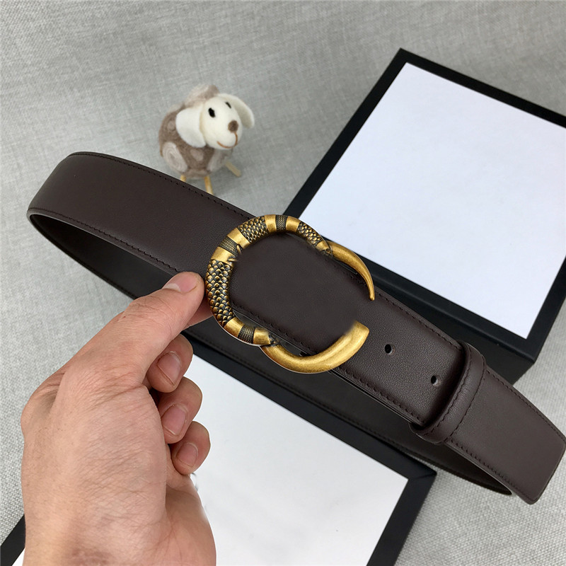 

Stylish Snake Buckle Belts Men Women Genuine Leather Belt High Quality Strap Waistband Metal Gold Buckles Belt Ceinture, As pic