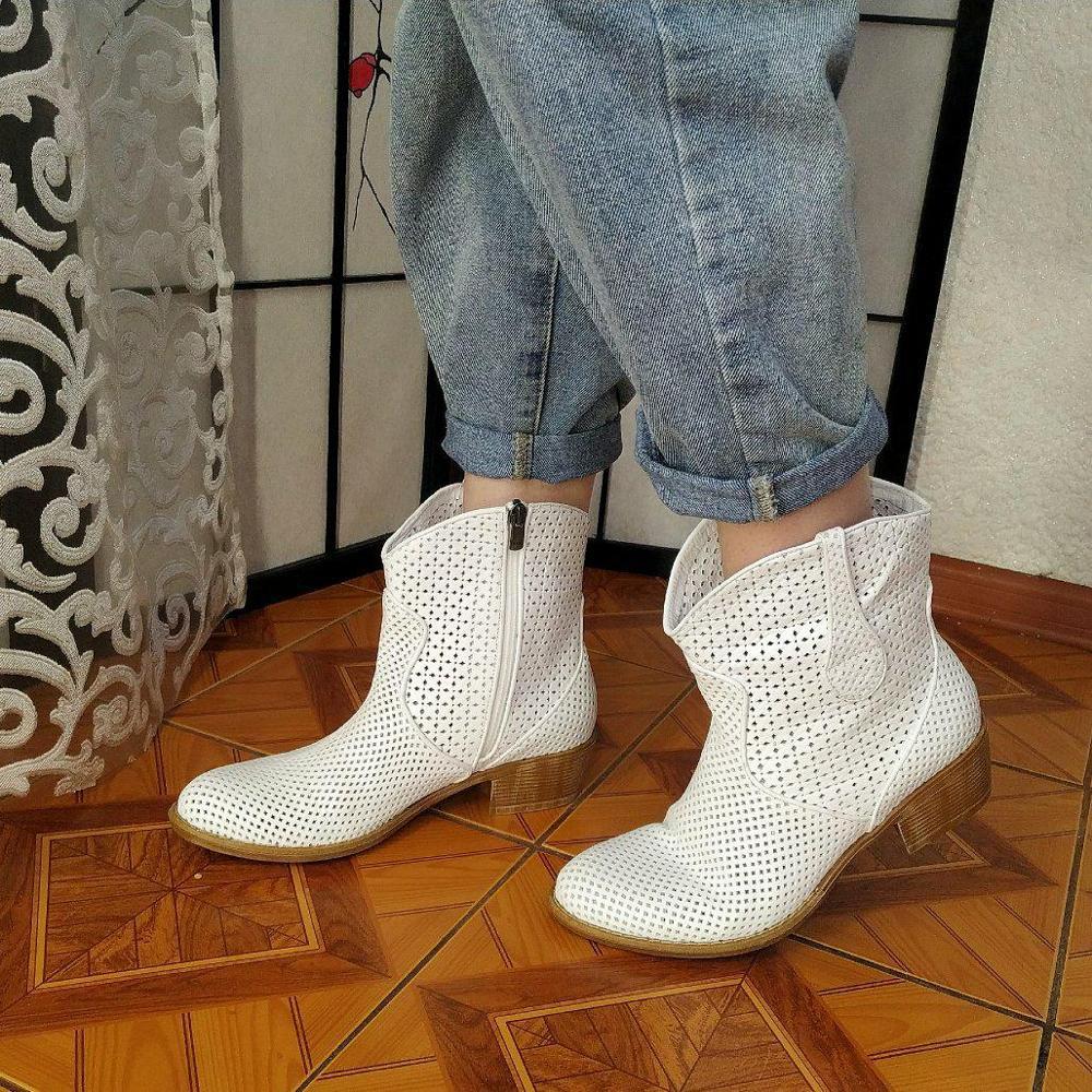

Sandals Sail-lakers genuine leather boots feminine spring summer ankle ladies casual shoes retro-block hollow zipper out breathable sliding in CUKS, 1# shoe box