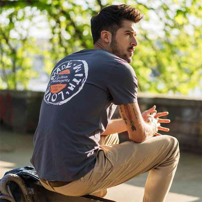 

T Shirt Men Crew Neck Summer Graphic Print Fashion Slim Fit TShirt High Quality Plus Size Casual Tops 180044 210721, White