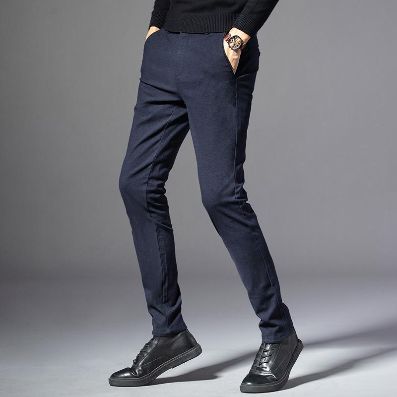 

Men's Pants Winter And Autumn Casual Cotton Slim Long High Quality Man, Black