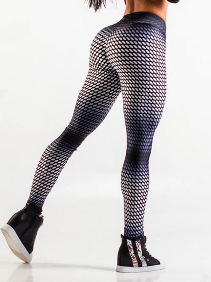 

Yoga Outfit 1pcs Summer Product Oval Small Dot Printing Leggings Ladies Elastic Polyester High Waist Sports Pants S9K0865, As pic